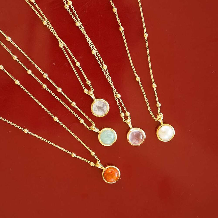 Daisy London Gold Plate Healing Stone Necklace