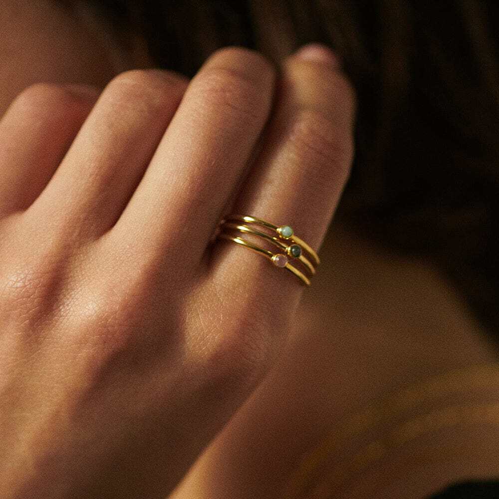 Daisy London Gold Plate Healing Stone Ring Additional Image - 1