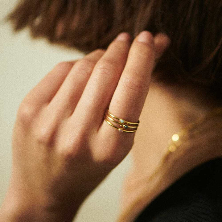 Daisy London Gold Plate Healing Stone Ring Additional Image - 2