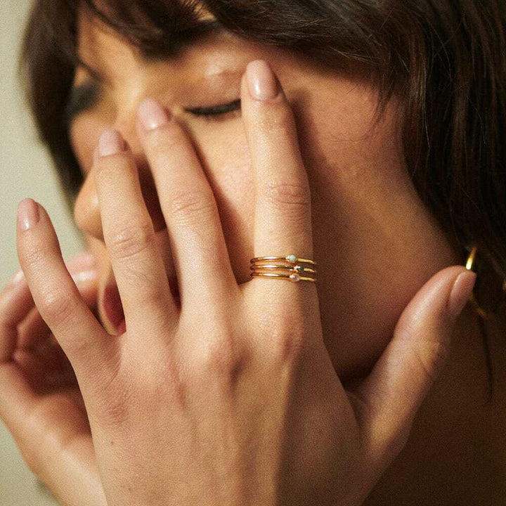 Daisy London Gold Plate Healing Stone Ring Additional Image - 4