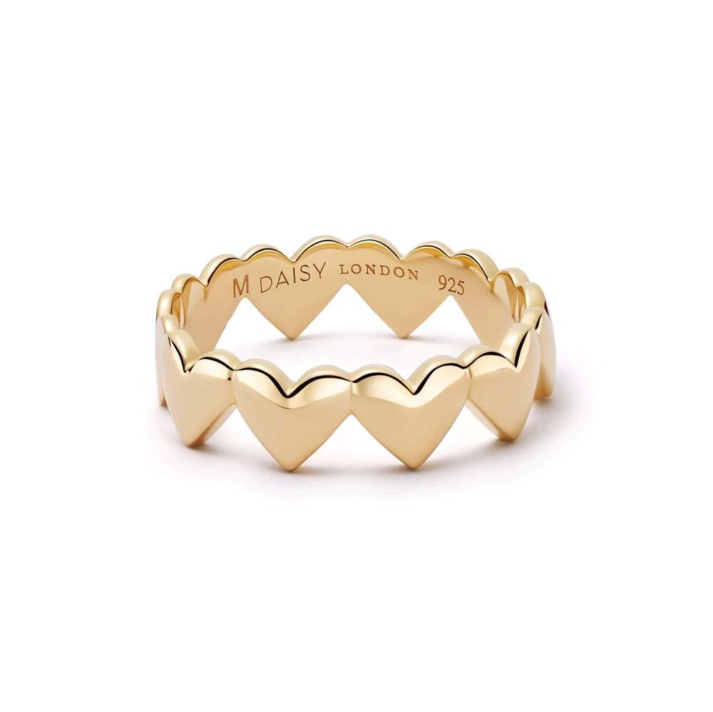Daisy London Gold Plate Heart Crown Band Ring