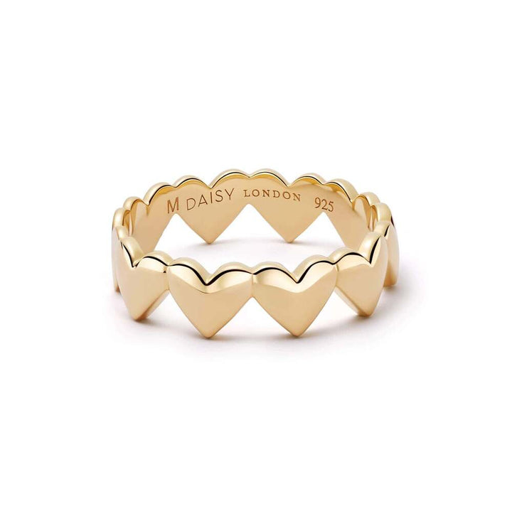 Daisy London Gold Plate Heart Crown Band Ring