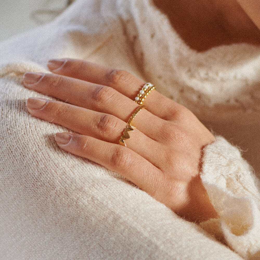 Daisy London Gold Plate Heart Crown Band Ring Additional Image - 1