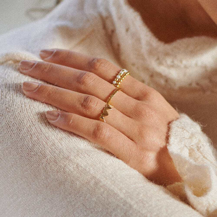 Daisy London Gold Plate Heart Crown Band Ring Additional Image - 1