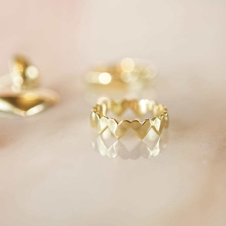 Daisy London Gold Plate Heart Crown Band Ring Additional Image - 2