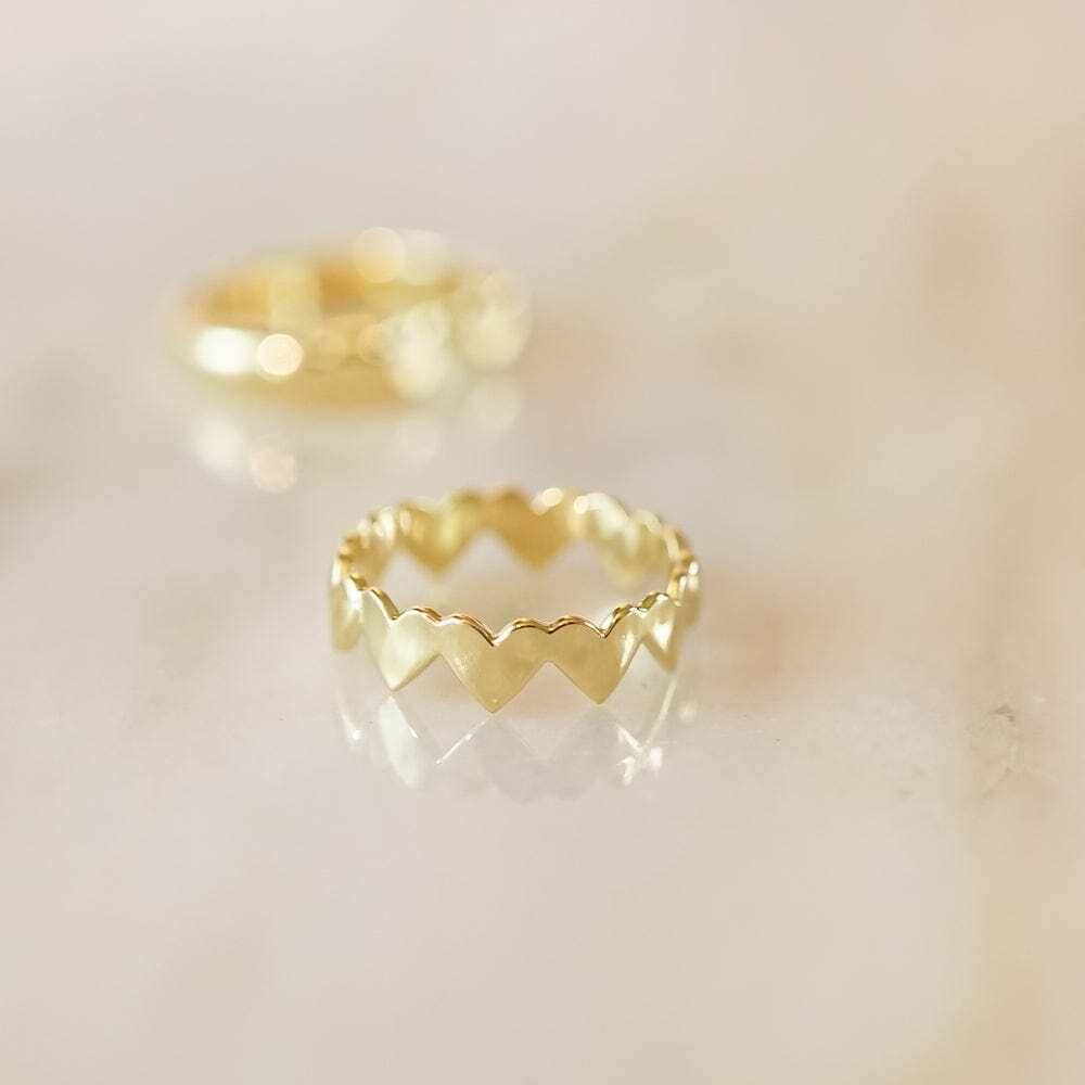 Daisy London Gold Plate Heart Crown Band Ring Additional Image - 4
