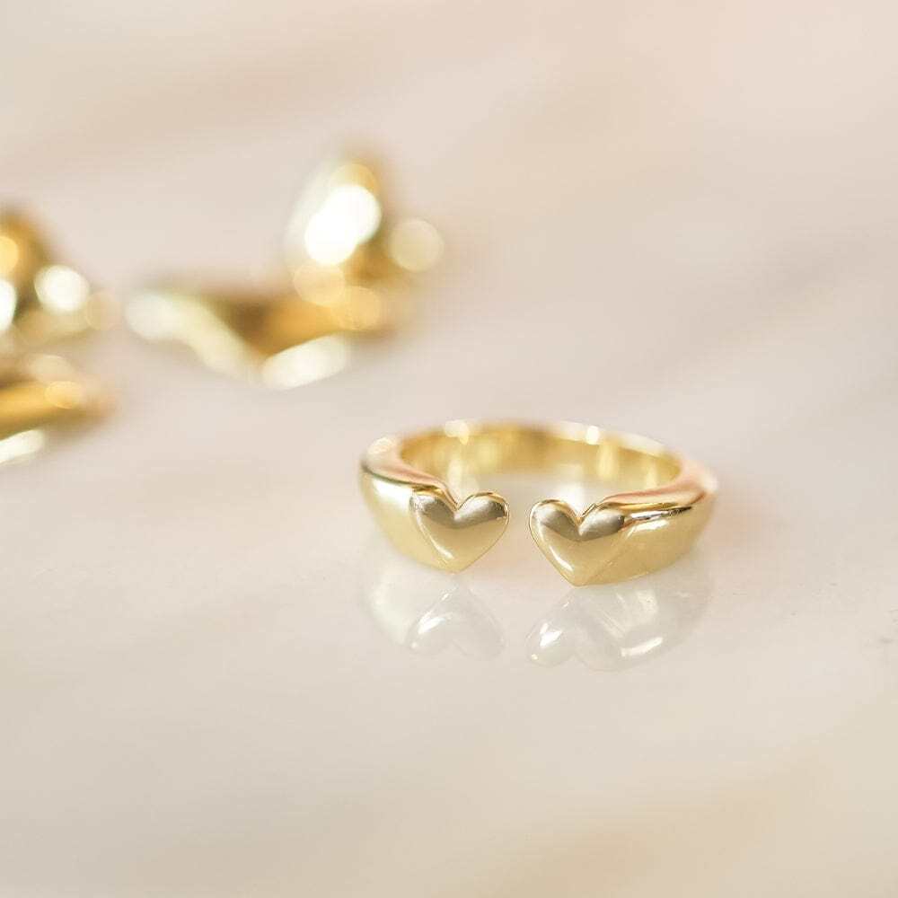 Daisy London Gold Plate Heart Signet Ring Additional Image - 2