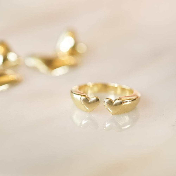 Daisy London Gold Plate Heart Signet Ring Additional Image - 2
