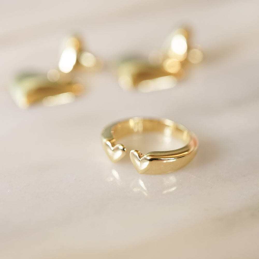 Daisy London Gold Plate Heart Signet Ring Additional Image - 4