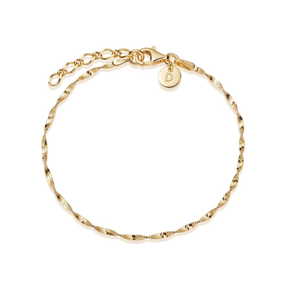 Daisy London Gold Plate Helix Twisted Chain Bracelet