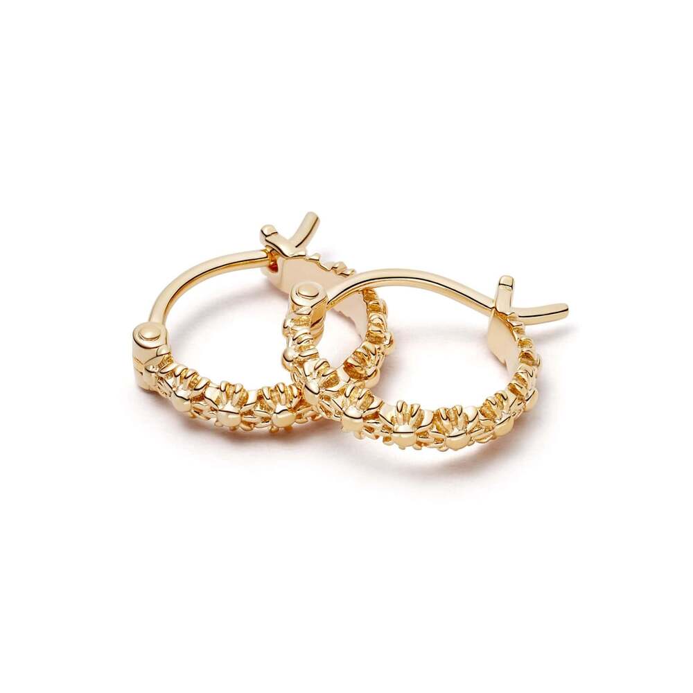 Daisy London Gold Plate Iota Daisy Hoop Earrings