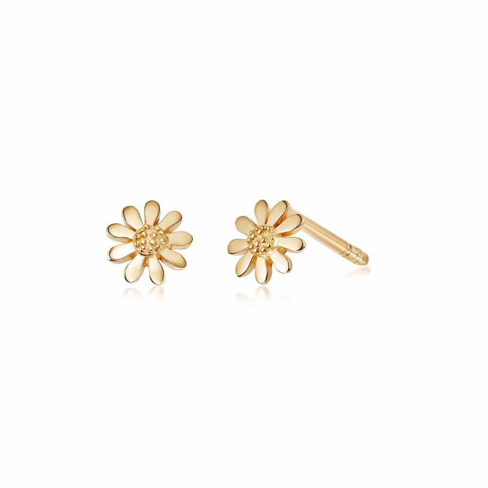 Daisy London Gold Plate Marguerite Daisy Stud Earrings