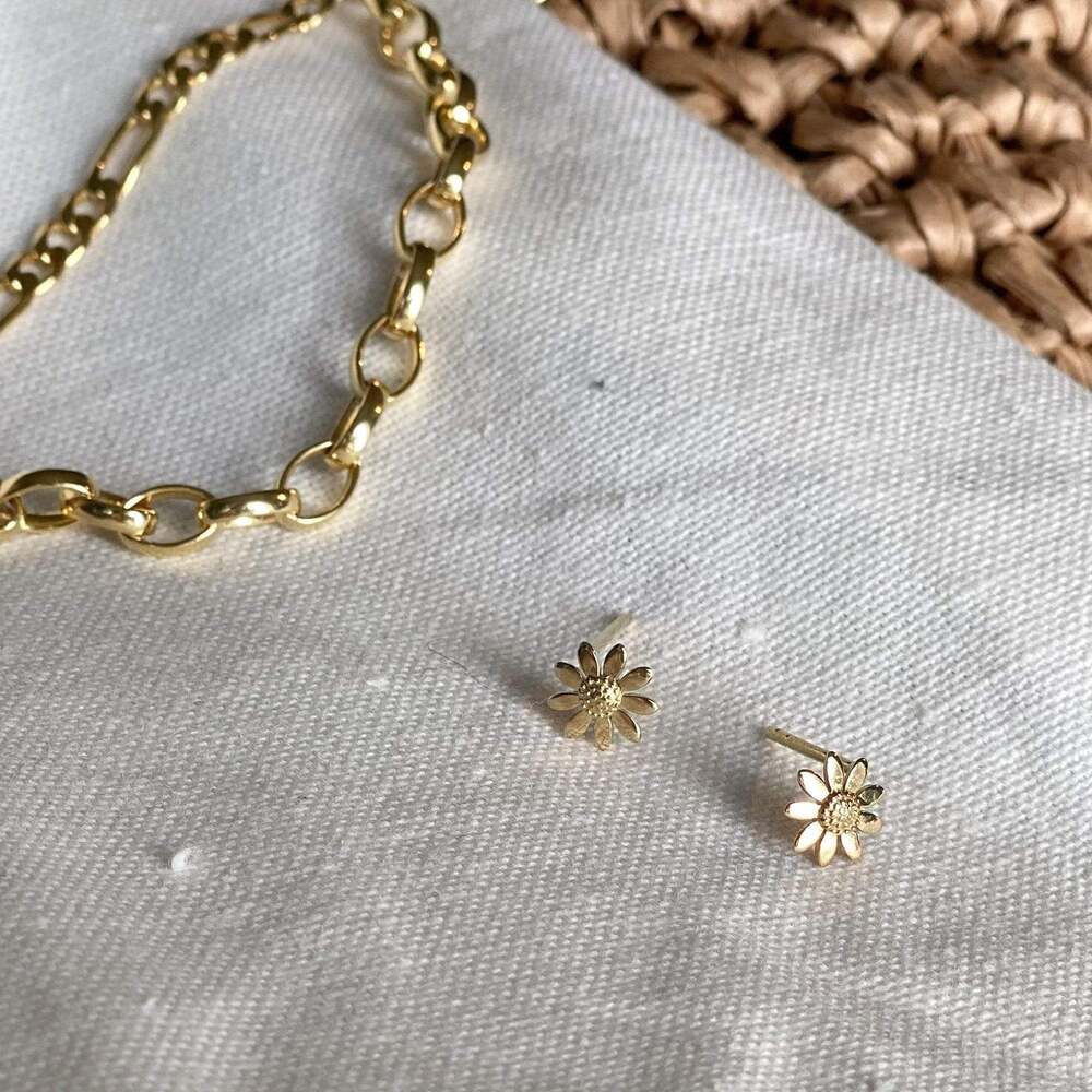 Daisy London Gold Plate Marguerite Daisy Stud Earrings Additional Image - 2