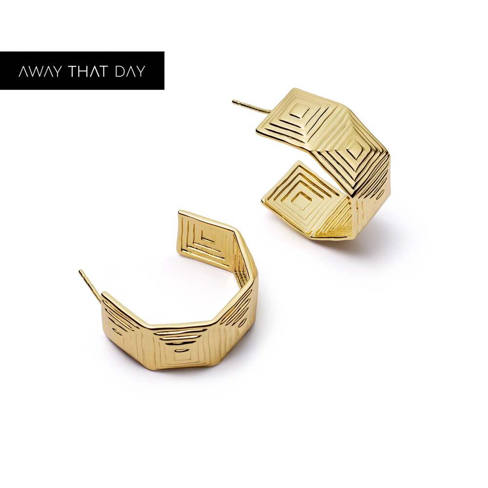 Daisy London Gold Plate Maxi Strata Hoop Earrings