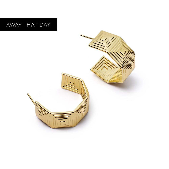 Daisy London Gold Plate Maxi Strata Hoop Earrings