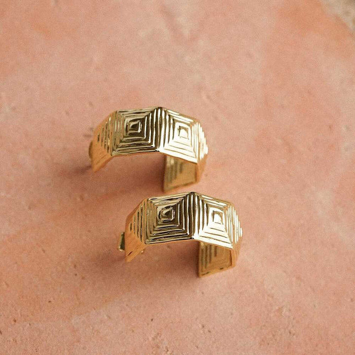 Daisy London Gold Plate Maxi Strata Hoop Earrings Additional Image - 2