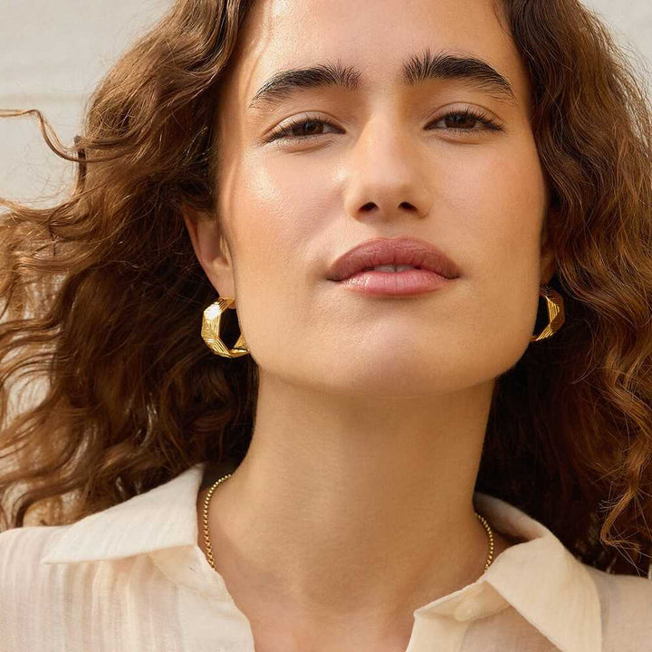 Daisy London Gold Plate Maxi Strata Hoop Earrings Additional Image - 3
