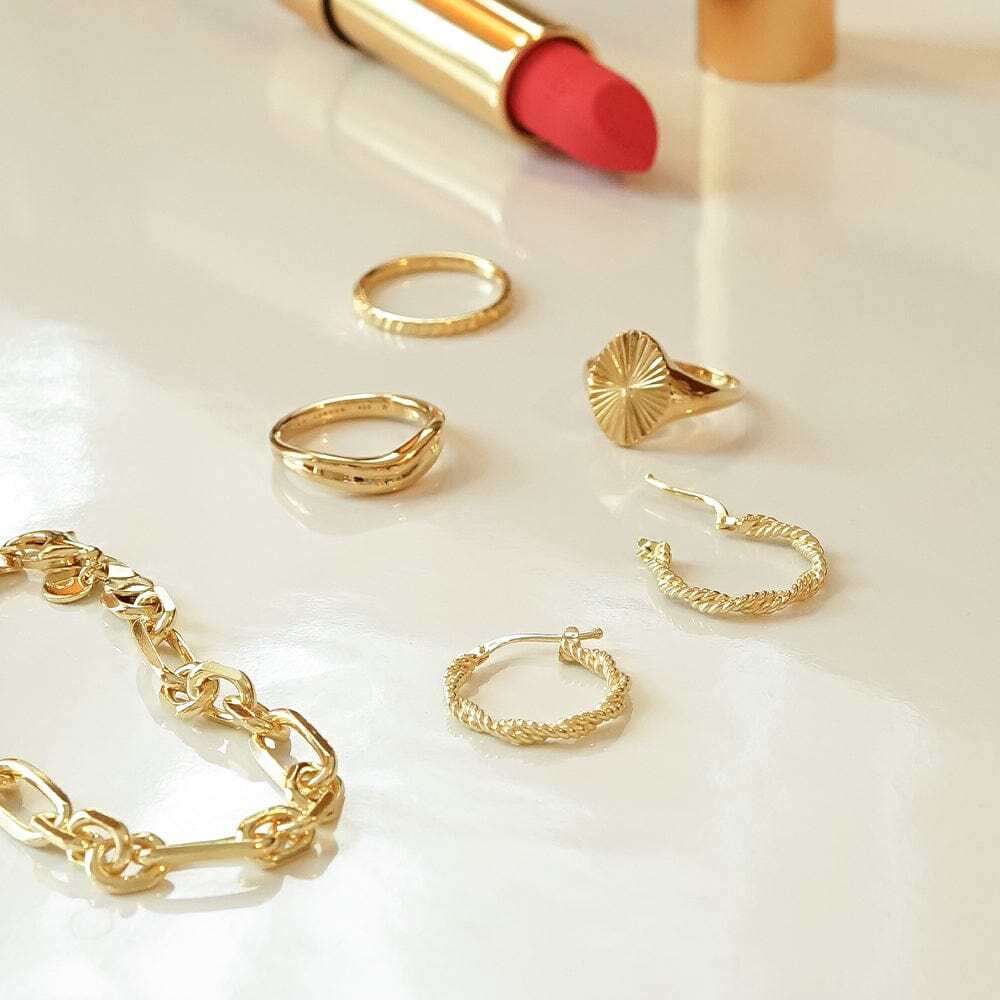 Daisy London Gold Plate Midi Rope Twist Hoop Earrings Additional Image - 4