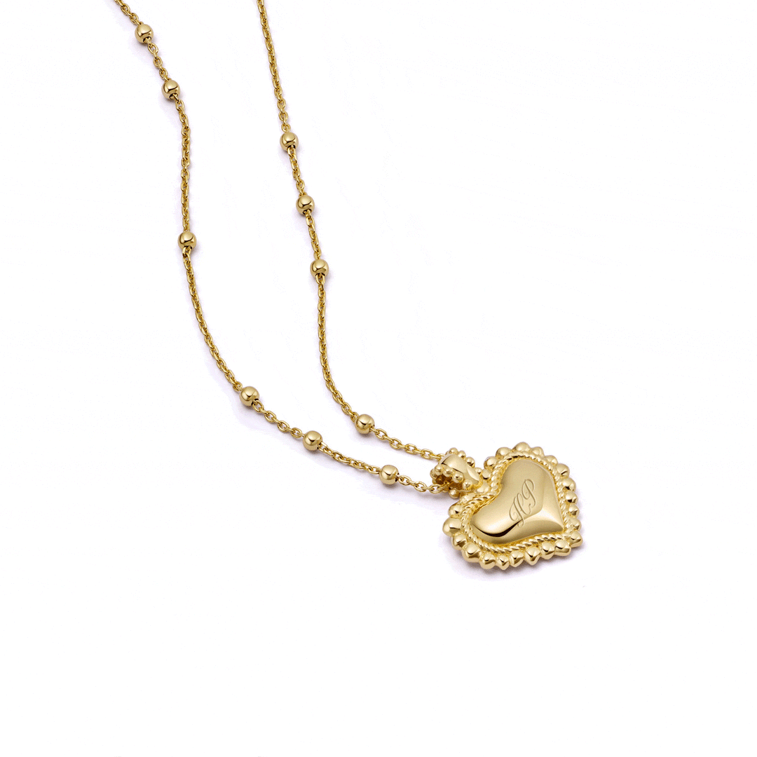 Daisy London Gold Plate Mini Engravable Bobble Heart Necklace