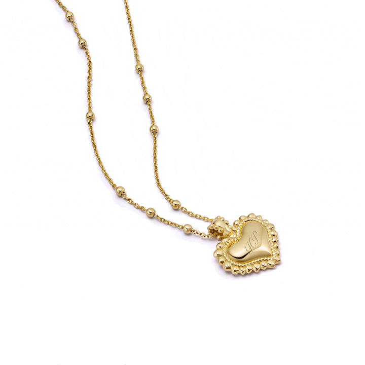 Daisy London Gold Plate Mini Engravable Bobble Heart Necklace