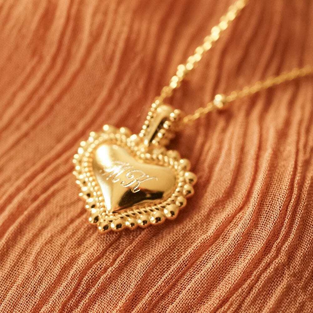 Daisy London Gold Plate Mini Engravable Bobble Heart Necklace Additional Image - 1