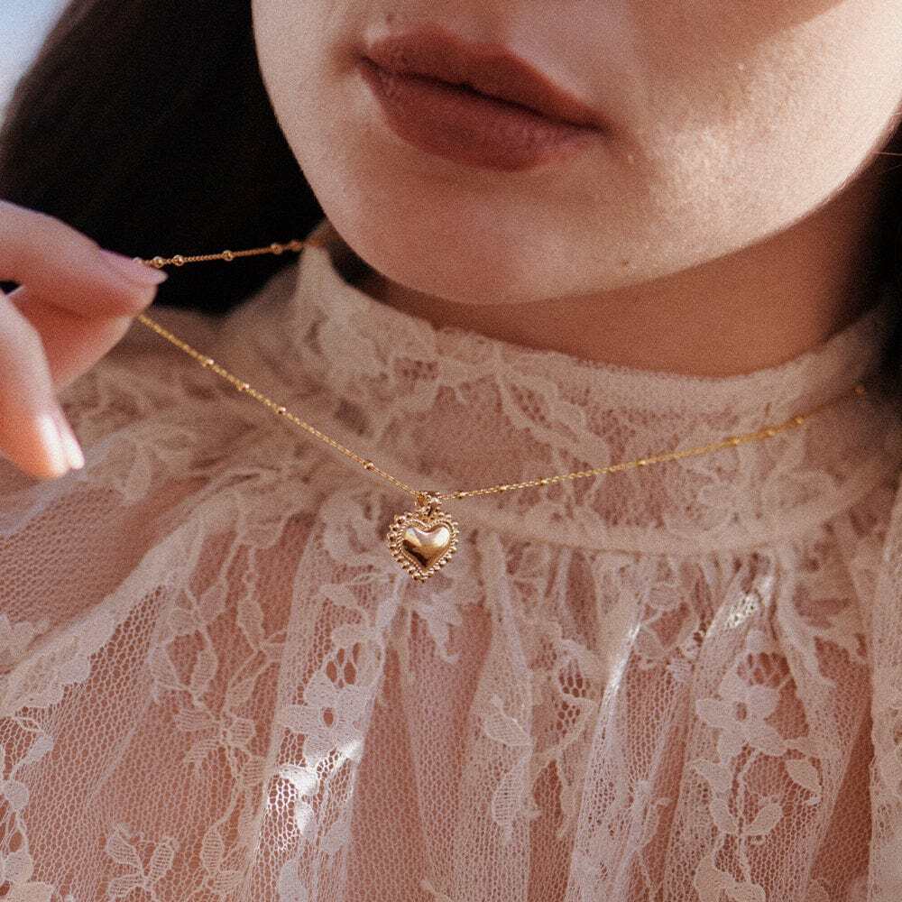 Daisy London Gold Plate Mini Engravable Bobble Heart Necklace Additional Image - 2