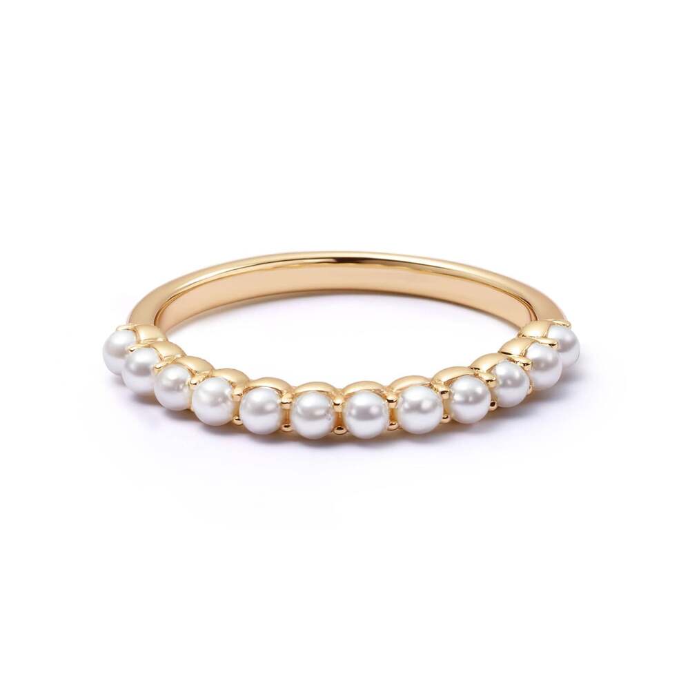 Daisy London Gold Plate Mini Pearl Band Ring