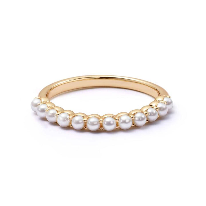 Daisy London Gold Plate Mini Pearl Band Ring