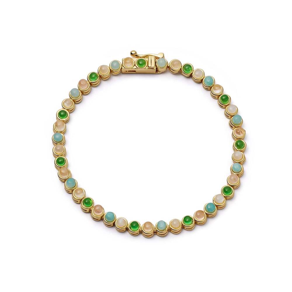 Daisy London Gold Plate Mixed Gemstone Tennis Bracelet