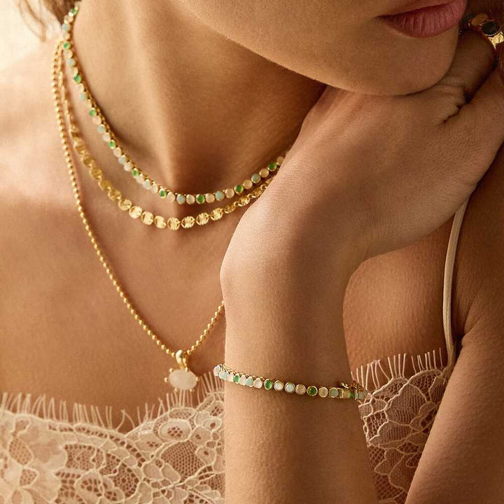 Daisy London Gold Plate Mixed Gemstone Tennis Bracelet Additional Image - 1