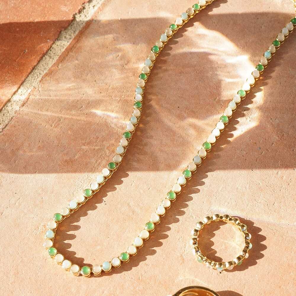 Daisy London Gold Plate Mixed Gemstone Tennis Necklace Additional Image - 2