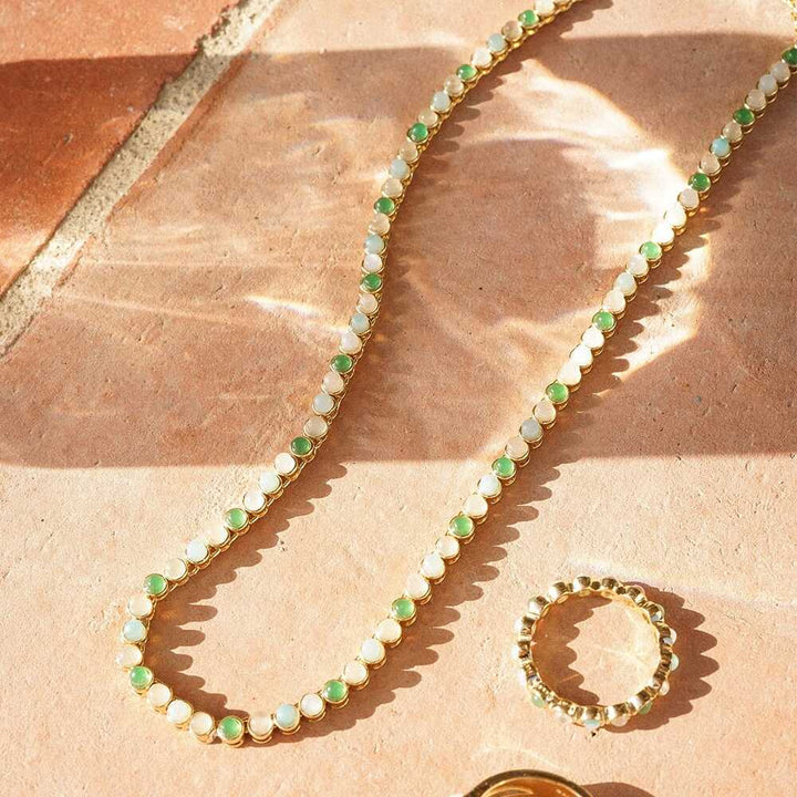 Daisy London Gold Plate Mixed Gemstone Tennis Necklace Additional Image - 2