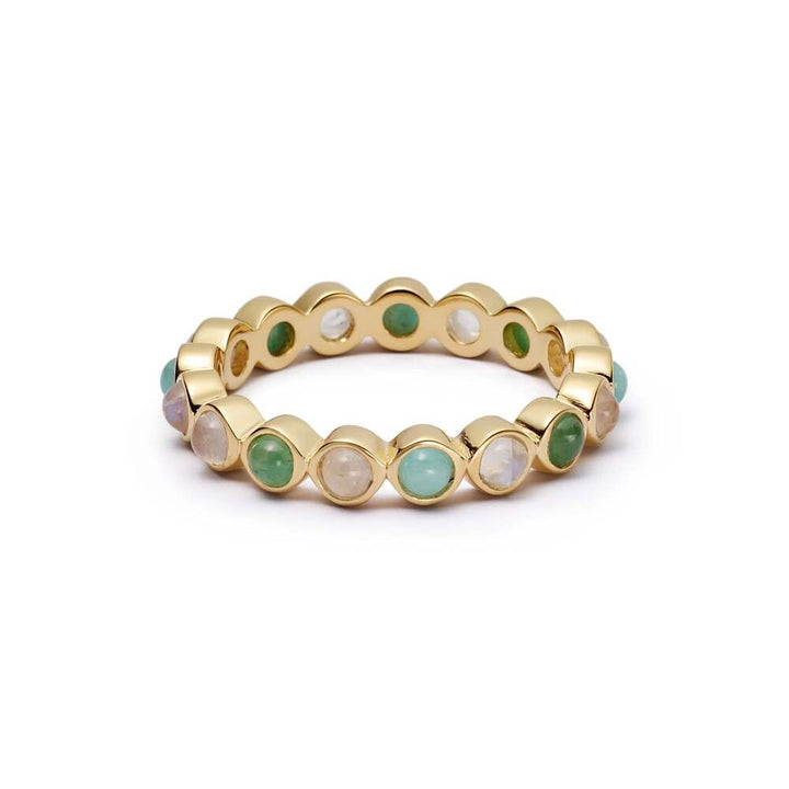 Daisy London Gold Plate Mixed Gemstone Tennis Ring