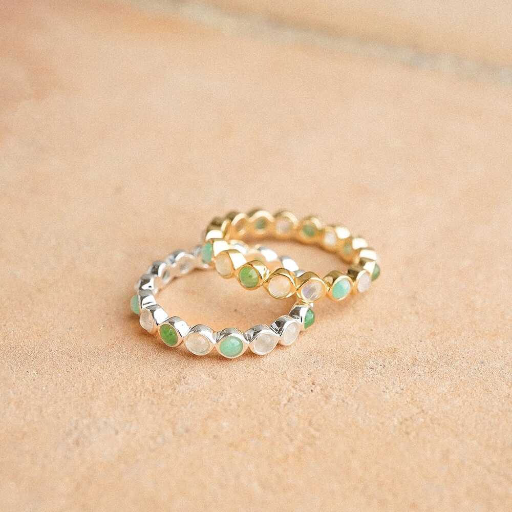 Daisy London Gold Plate Mixed Gemstone Tennis Ring Additional Image - 2