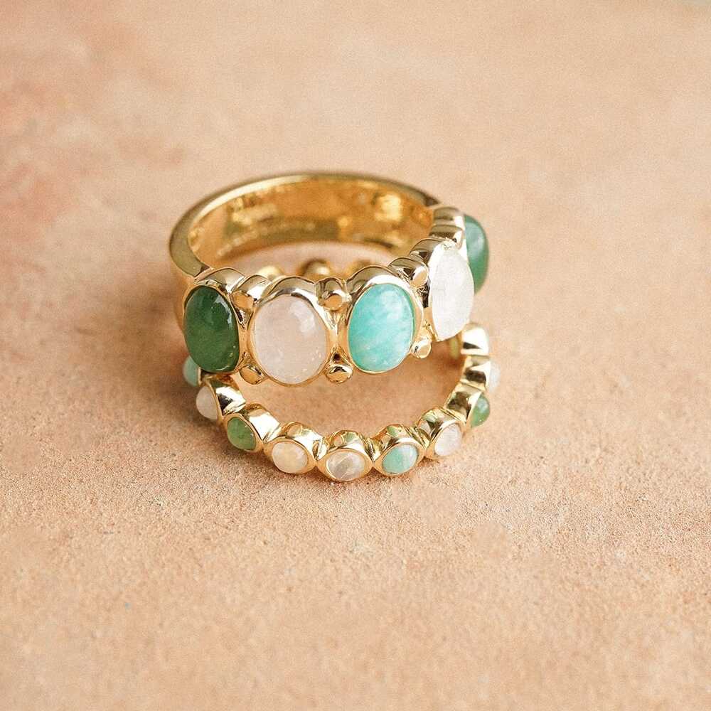 Daisy London Gold Plate Mixed Gemstone Tennis Ring Additional Image - 4