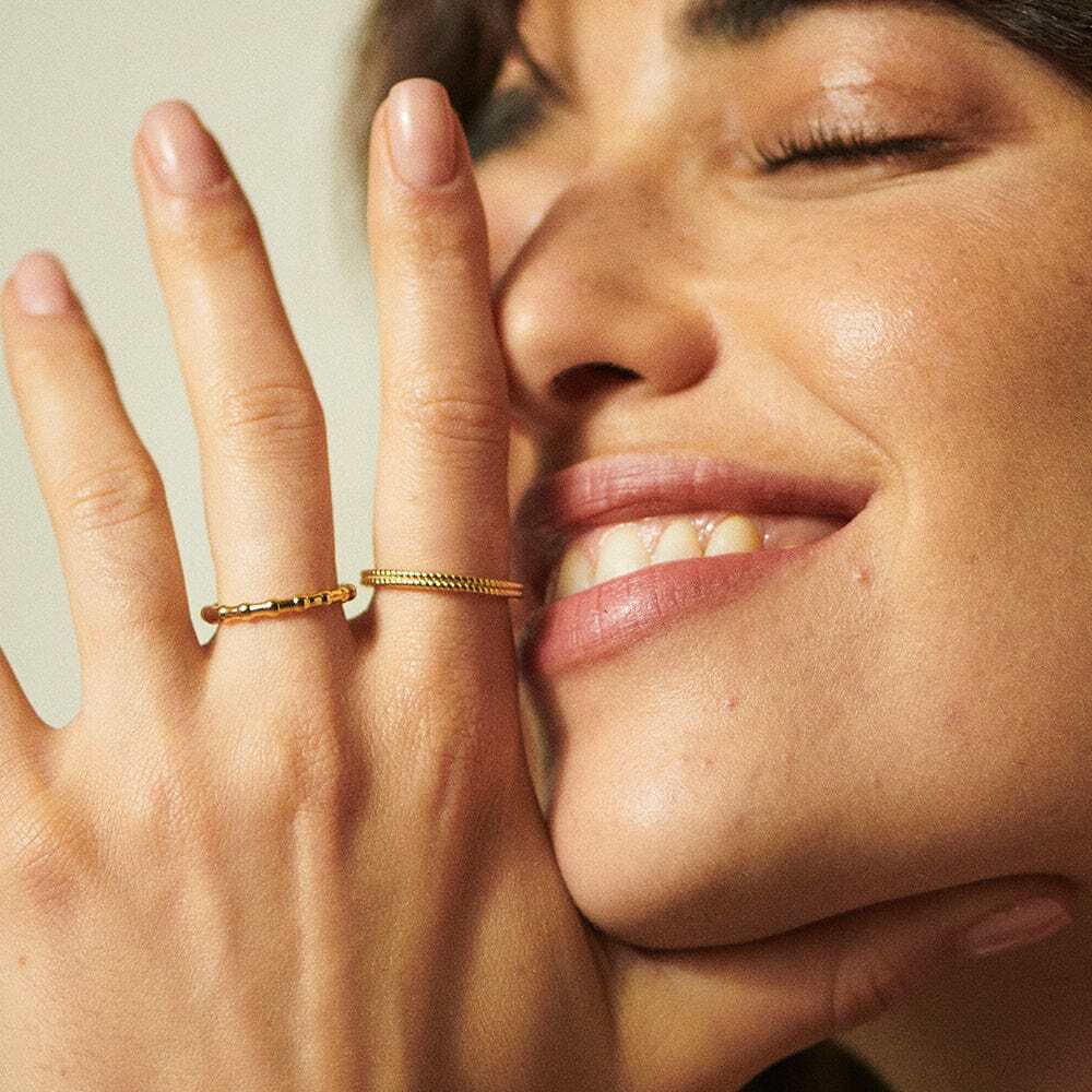 Daisy London Gold Plate Modern Bobble Stacking Ring Additional Image - 1