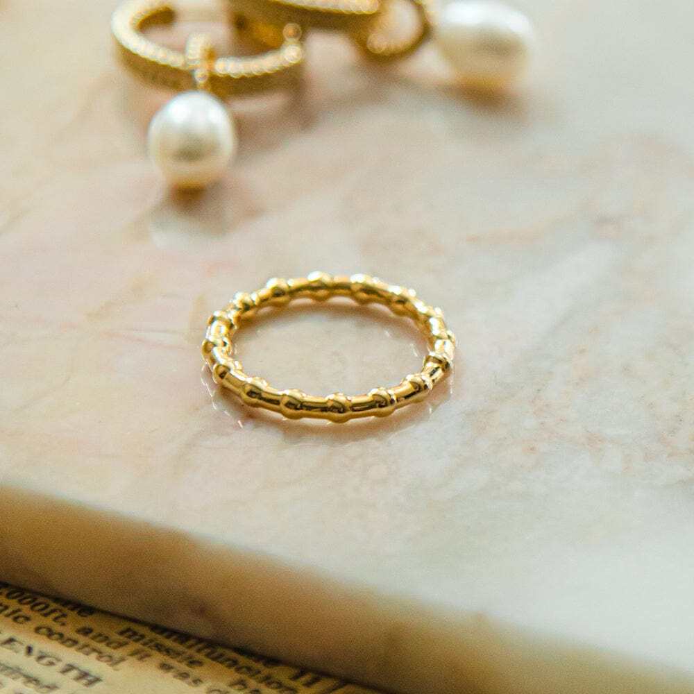 Daisy London Gold Plate Modern Bobble Stacking Ring Additional Image - 2