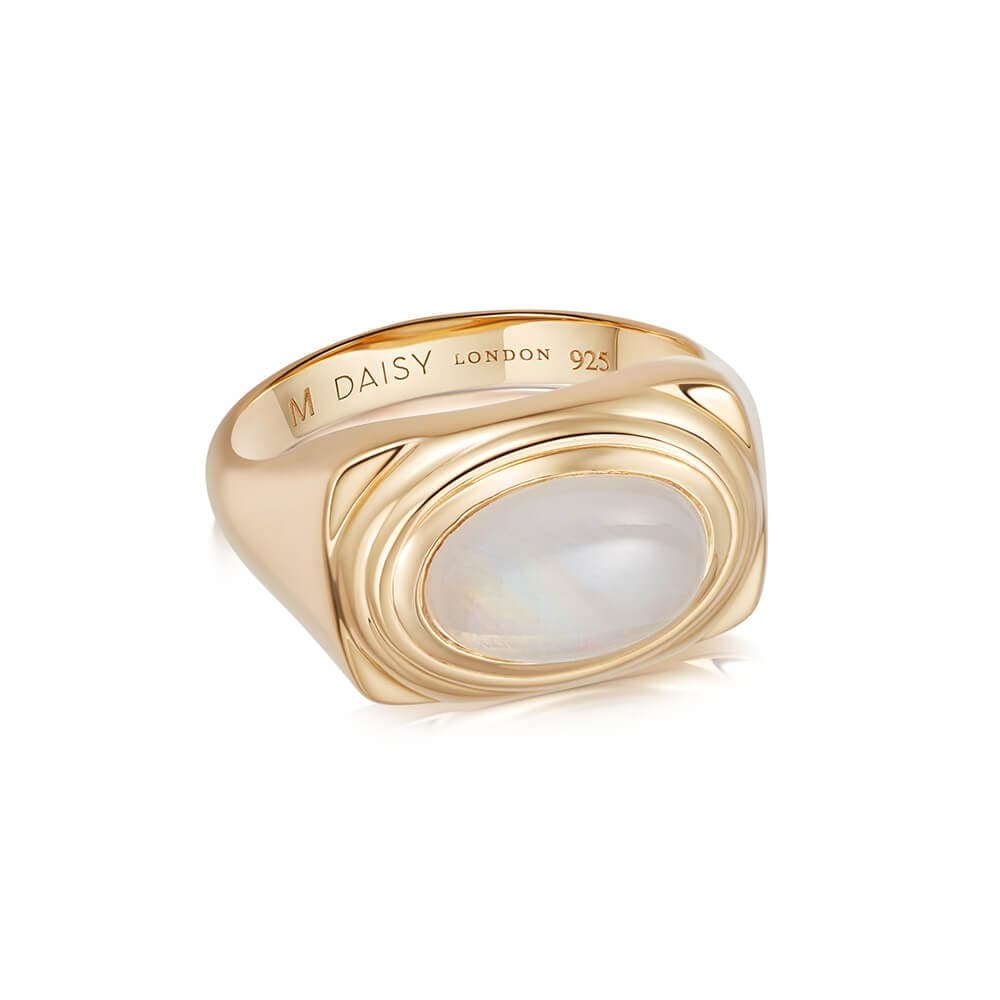 Daisy London Gold Plate Moonstone Bold Ring