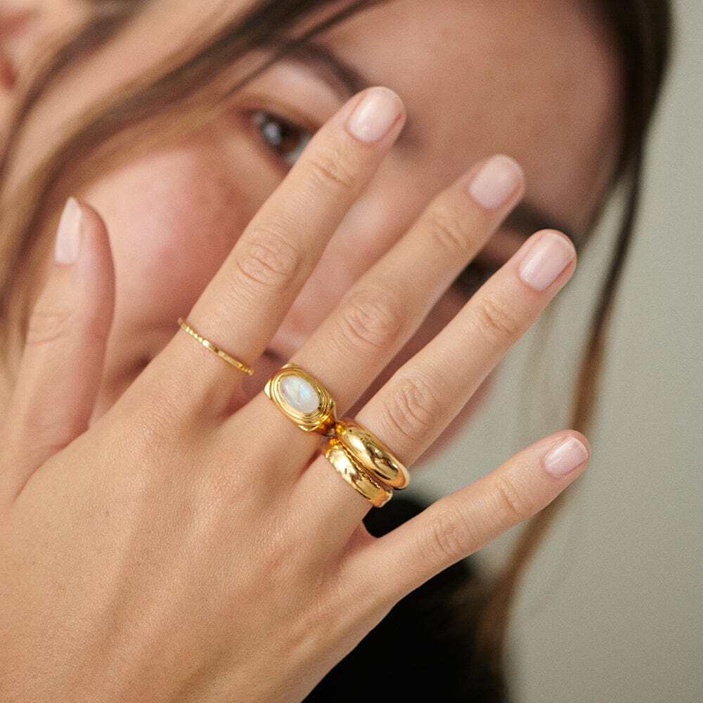 Daisy London Gold Plate Moonstone Bold Ring Additional Image - 1