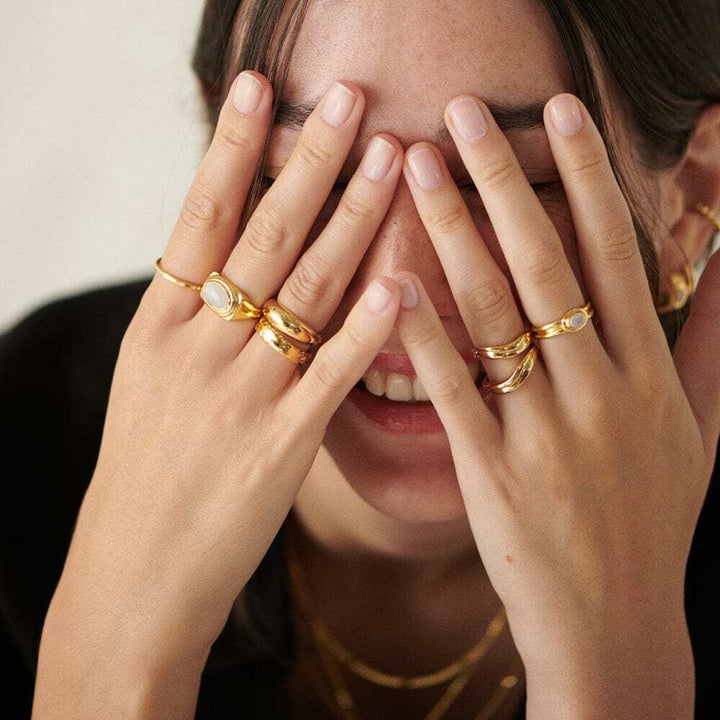 Daisy London Gold Plate Moonstone Bold Ring Additional Image - 3