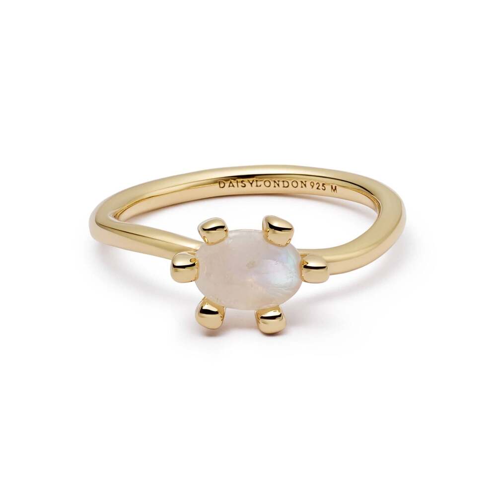 Daisy London Gold Plate Moonstone Claw Ring