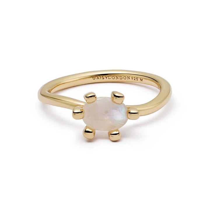 Daisy London Gold Plate Moonstone Claw Ring
