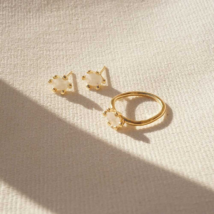 Daisy London Gold Plate Moonstone Claw Ring Additional Image - 2
