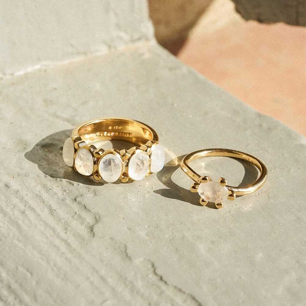 Daisy London Gold Plate Moonstone Claw Ring Additional Image - 4