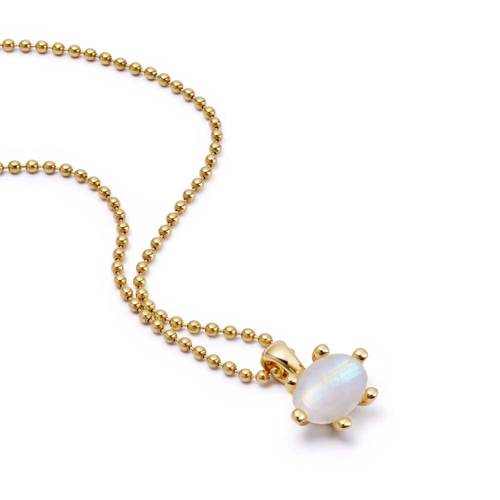 Daisy London Gold Plate Moonstone Pendant Necklace