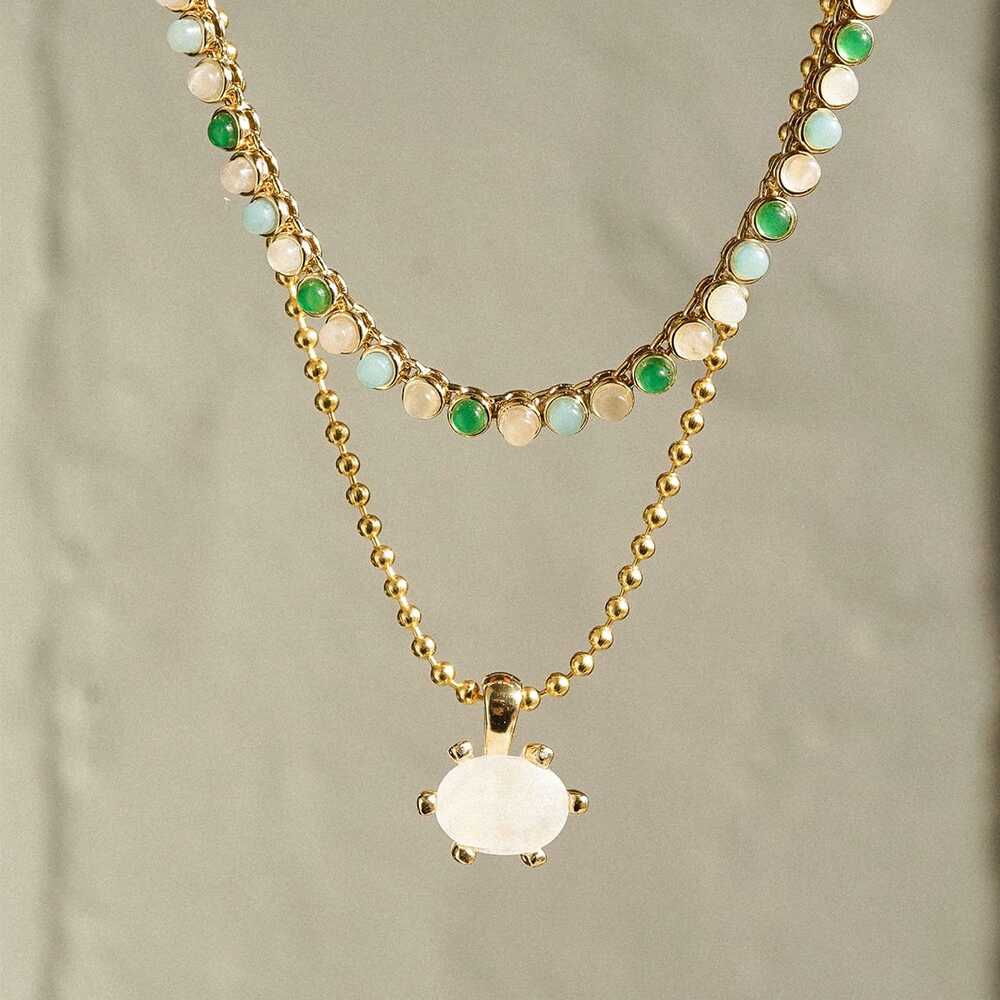 Daisy London Gold Plate Moonstone Pendant Necklace Additional Image - 2