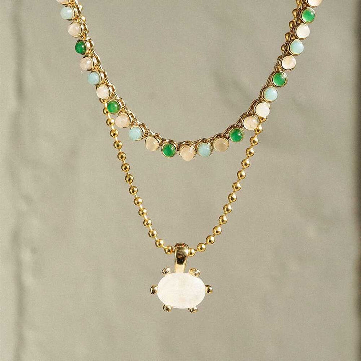 Daisy London Gold Plate Moonstone Pendant Necklace Additional Image - 2