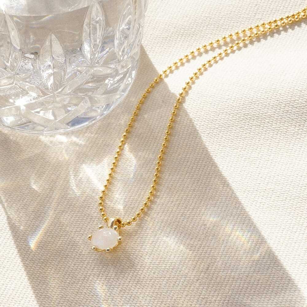 Daisy London Gold Plate Moonstone Pendant Necklace Additional Image - 4