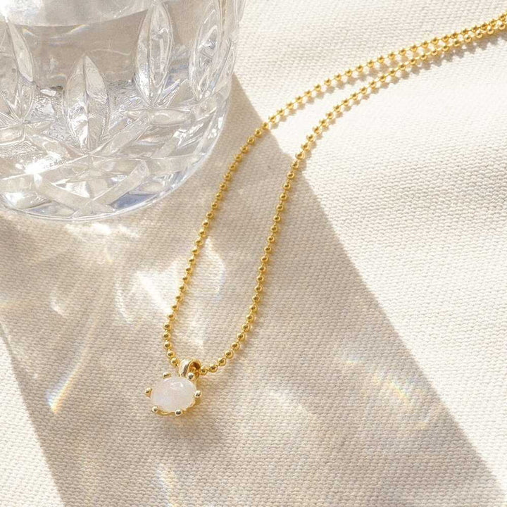 Daisy London Gold Plate Moonstone Pendant Necklace Additional Image - 4