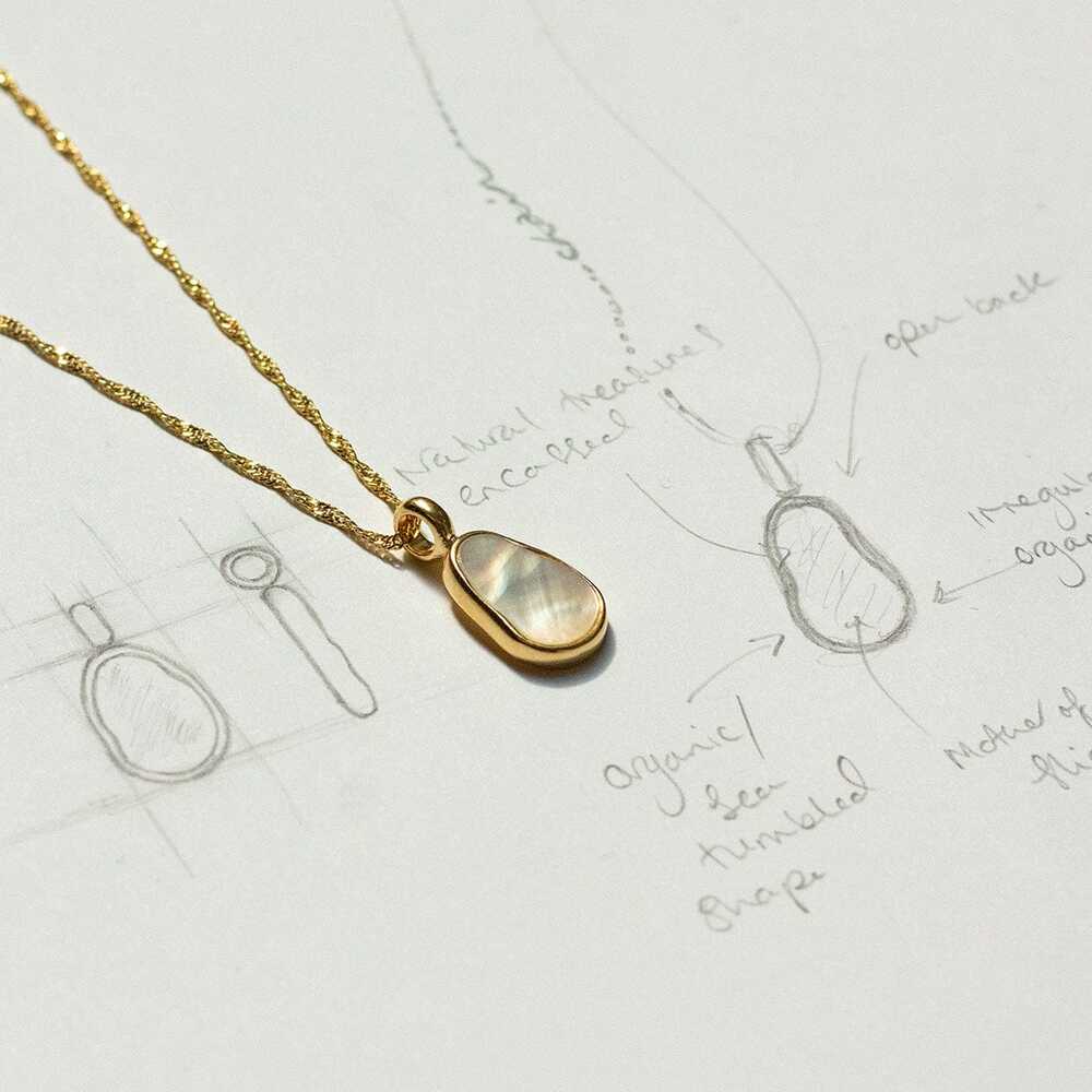 Daisy London Gold Plate Mother Of Pearl &amp; Mama Necklace Layering Set Additional Image - 2